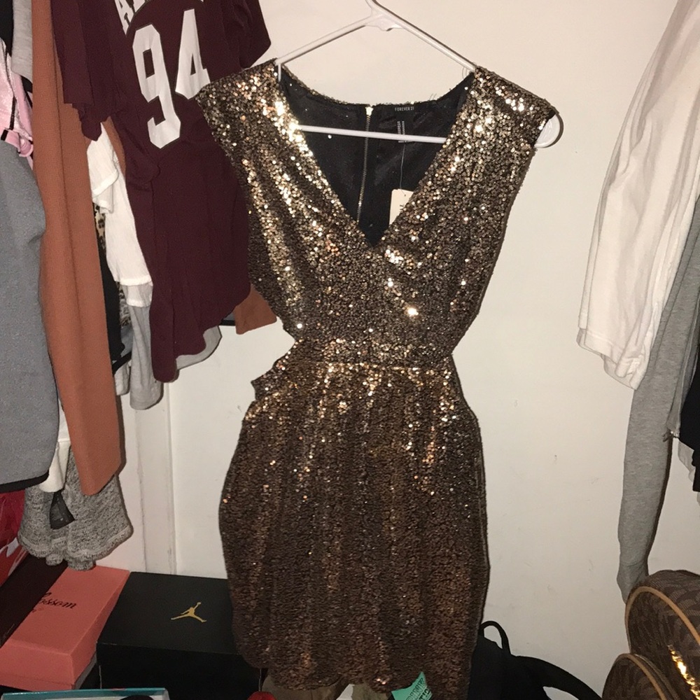 Gold sequin dress from F21